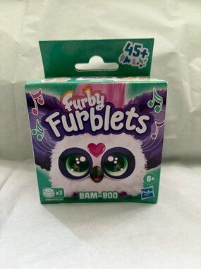 Mini Furby Furblet Purple & White Plush Interactive Plush 45+ Sounds